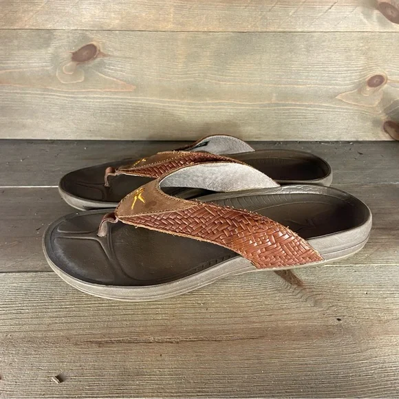 Kuru Kala Mens Size 8 Brown Beach Walking Outdoor Flip Flop Thong Sandals Kuru Kala Mens Size 8 Brown Beach Walking Outdoor Flip Flop  main image 4